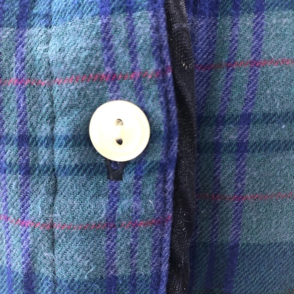 Flannel plaid longsleeve shirt pajamas blue XL - Picture 4 of 9